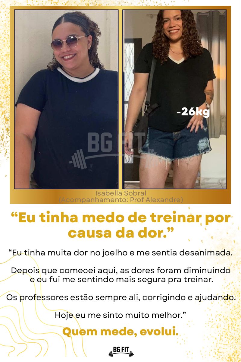 Quadro de resultados de aluno da BG Fit